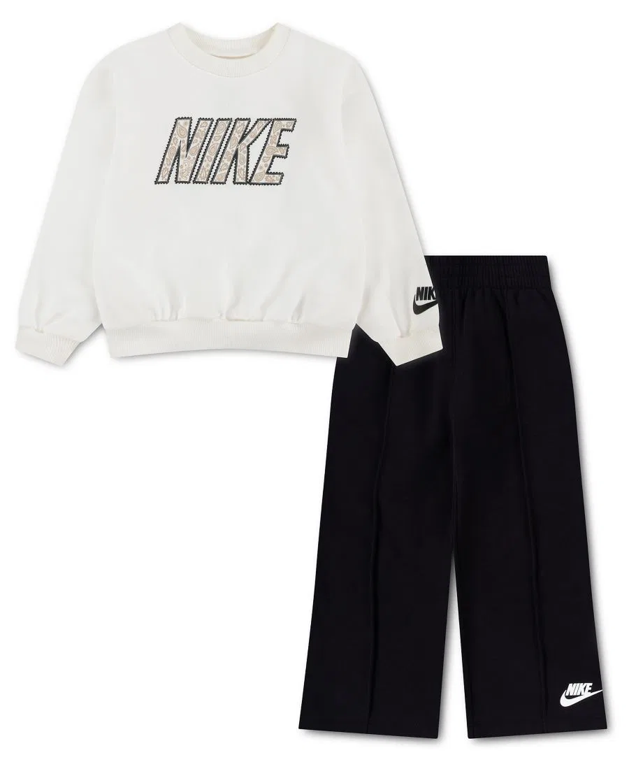 Комплект из топа и брюк Retro Remix с принтом Nike, White/Black