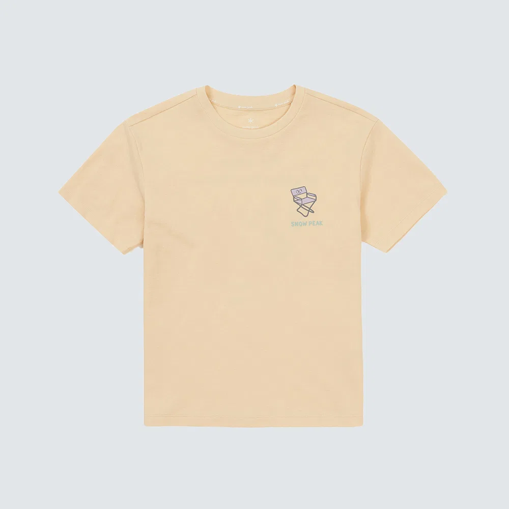 Детская футболка Sorona Camping с коротким рукавом, светло-жёлтая, от Snowpeak Apparel Kids — фото 2
