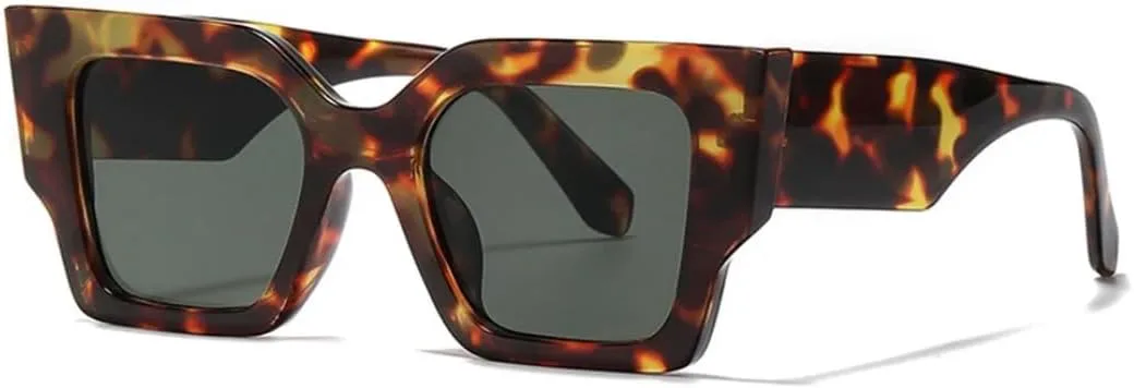 

Большие квадратные женские солнцезащитные очки в винтажном стиле, крупные мужские солнцезащитные очки класса люкс с защитой от УФ-излучения UV400 UATXTAU, Leopard