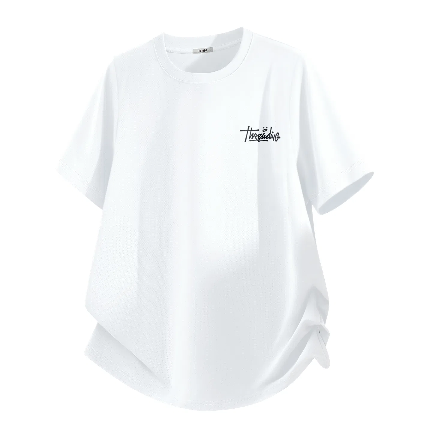 Футболка детская хлопковая MINISO, Ice Silk Quick Dry White (Thoughts Spreading Chest Logo)