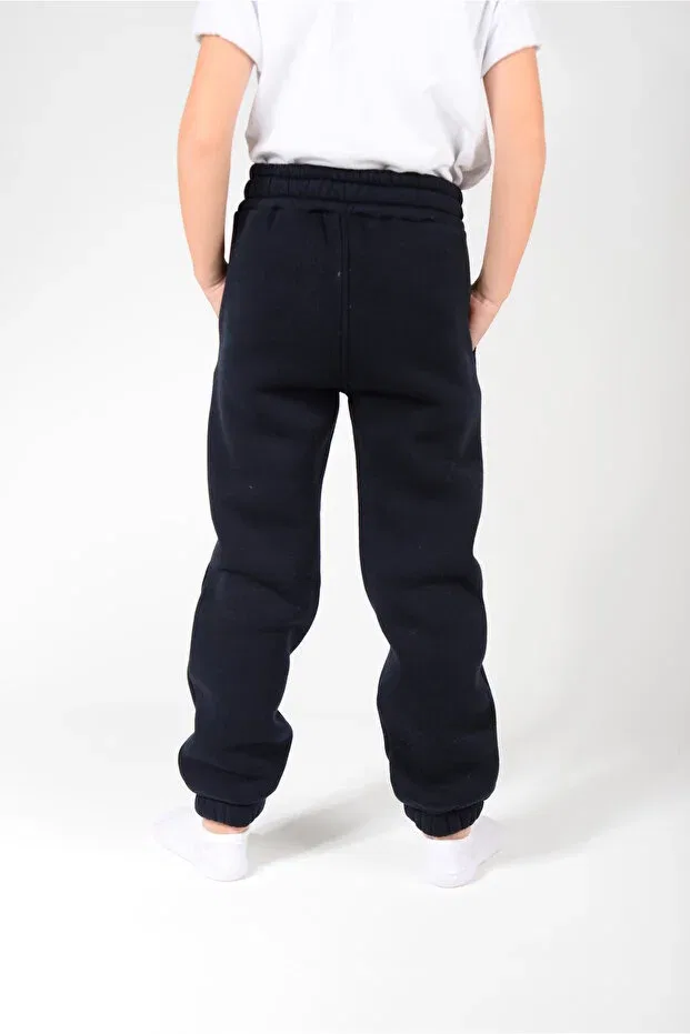 Детские спортивные штаны для девочек с начесом Kidspitircik, Navy Blue — фото 4