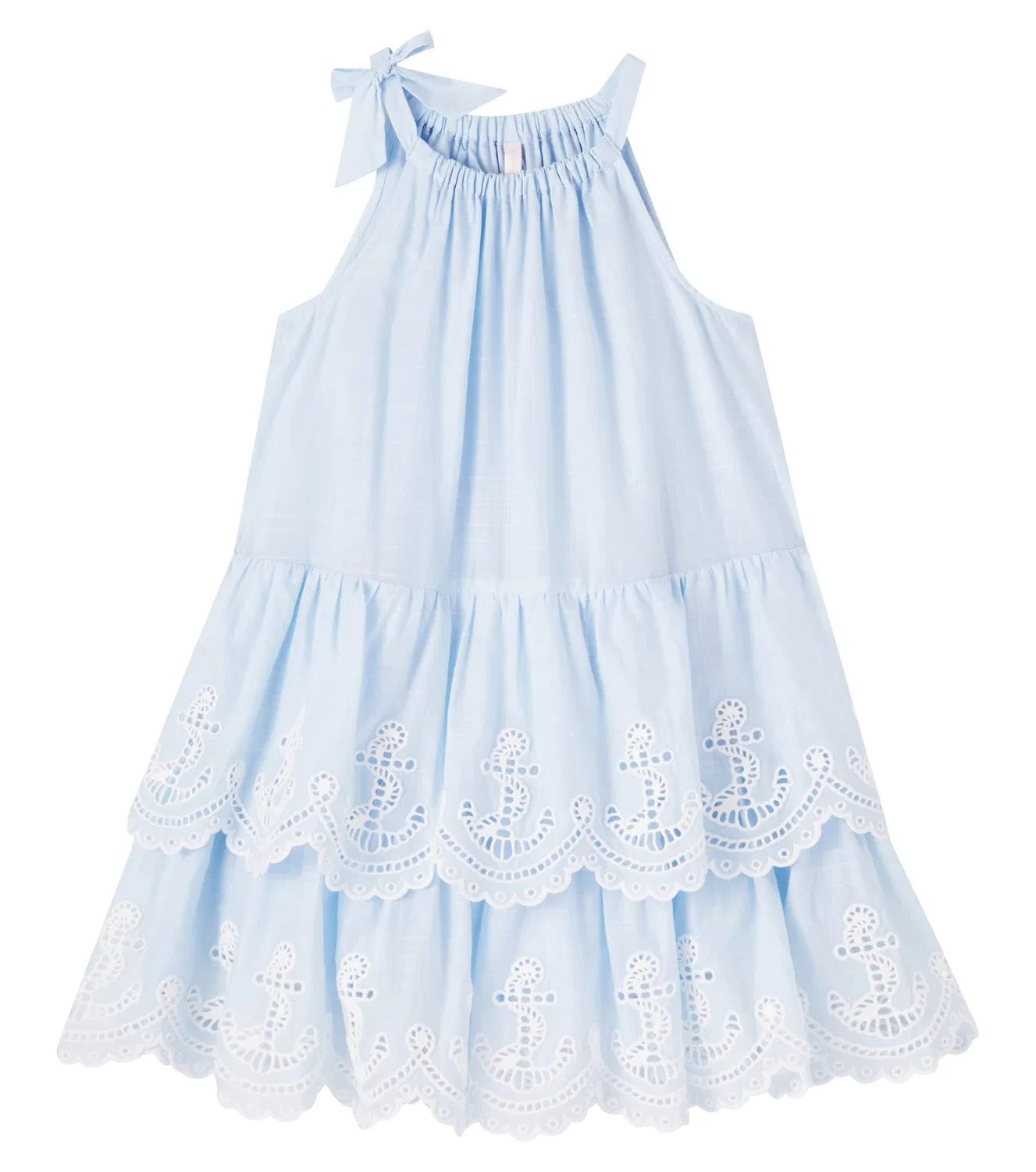 Платье многоярусное хлопковое Скарборо Zimmermann Kids, синий