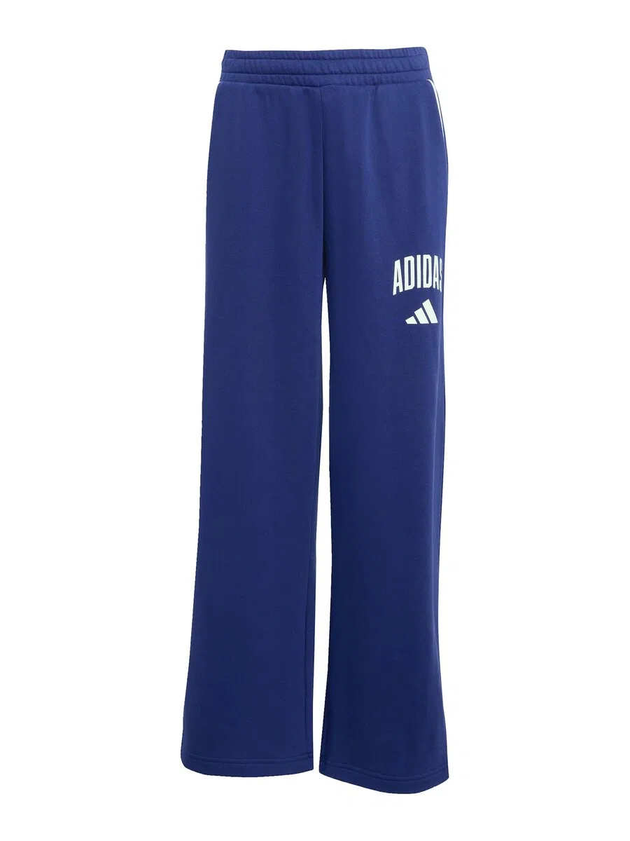 Спортивные брюки ADIDAS SPORTSWEAR с широкими штанинами, модель 'Essentials Collegiate', темно-синего цвета