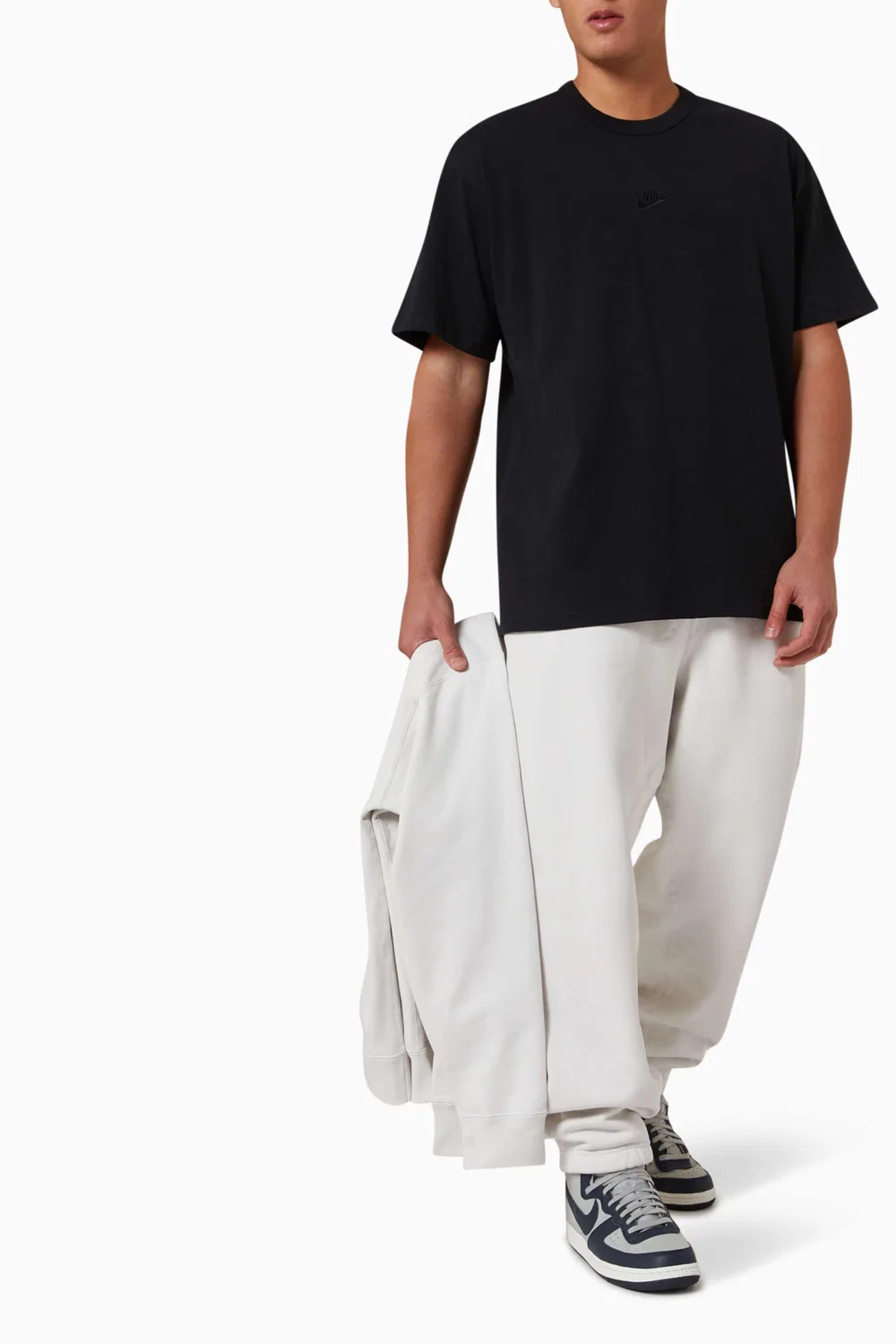 Футболка хлопковая с коротким рукавом Sportswear Premium Essentials Nike, черный — фото 2