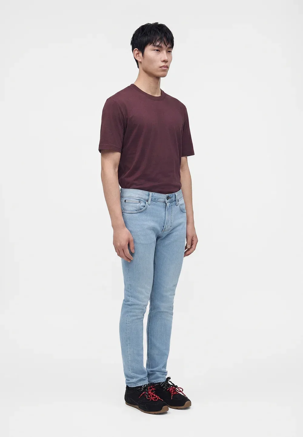 Брюки с карманами - джинсы зауженного кроя Emporio Armani, Light Blue Denim — фото 4