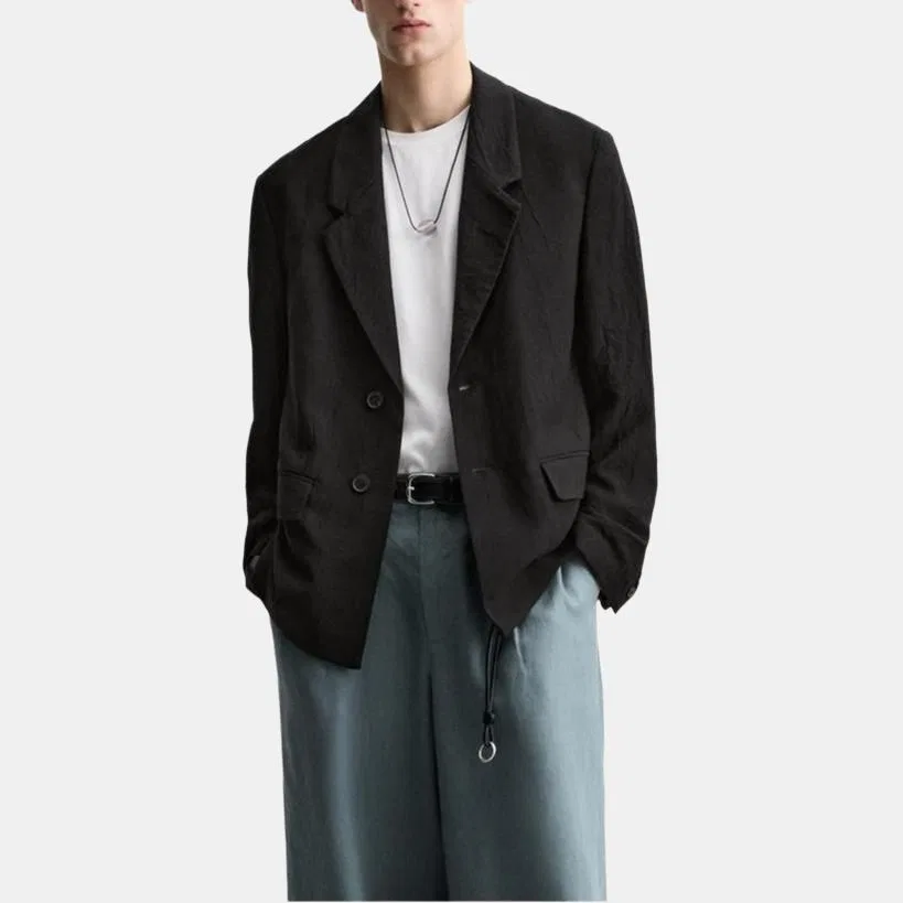 Мужской деловой костюм с умеренным воротником Black ZARA, Черный — фото 3