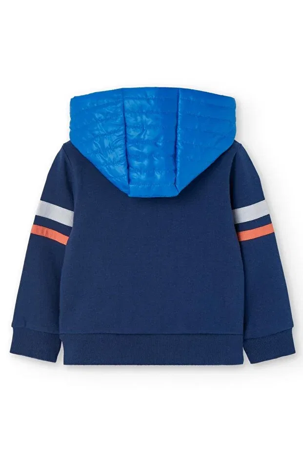 Детский кардиган для мальчиков с капюшоном Boboli, Navy Blue — фото 3