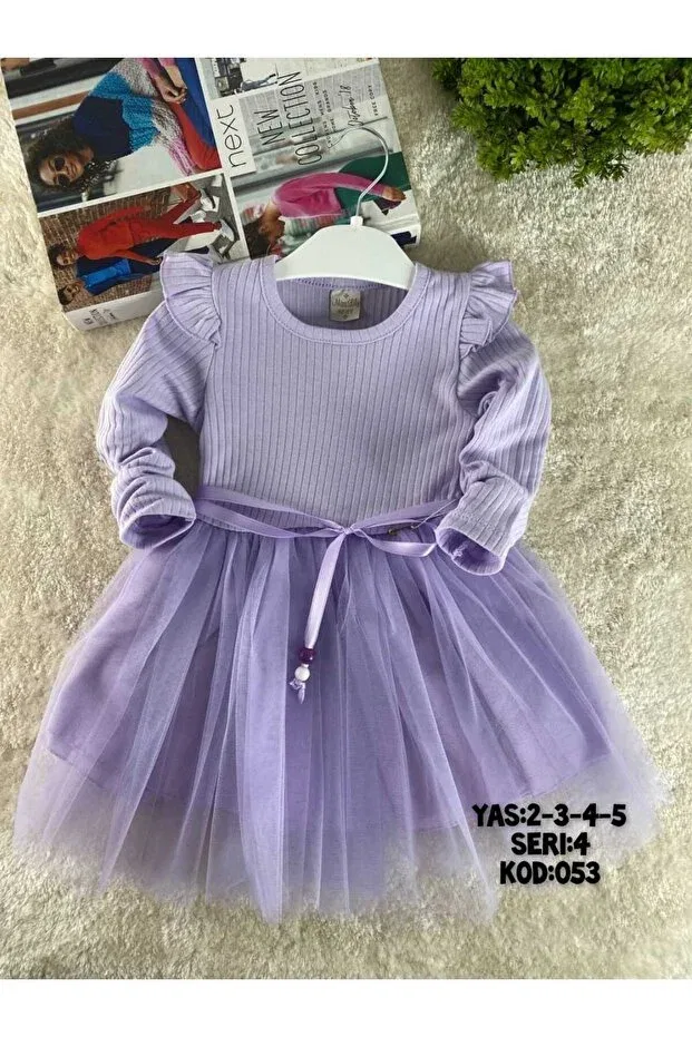 Детское платье для девочек с длинным рукавом Retro Women, Purple — фото 3