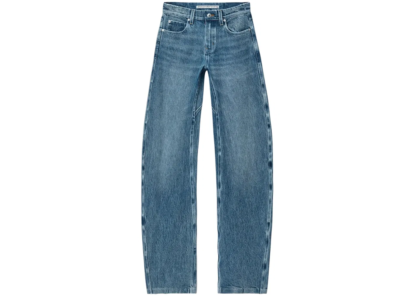 Женские джинсы с низкой посадкой и бантом Alexander Wang, Vintage Medium Indigo