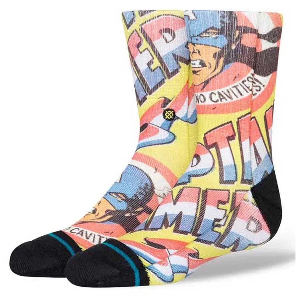 Детские носки с принтом Captain America Stance, Multicolor