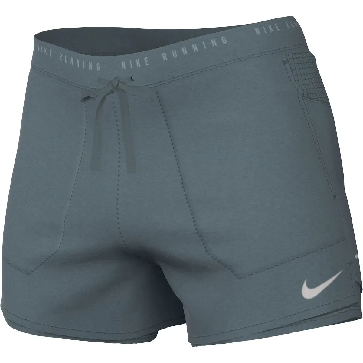Мужские шорты для бега с компрессионным слоем Nike Dri-Fit Stride 2-in-1 5in Short, Mineral Slate/Reflective Silver