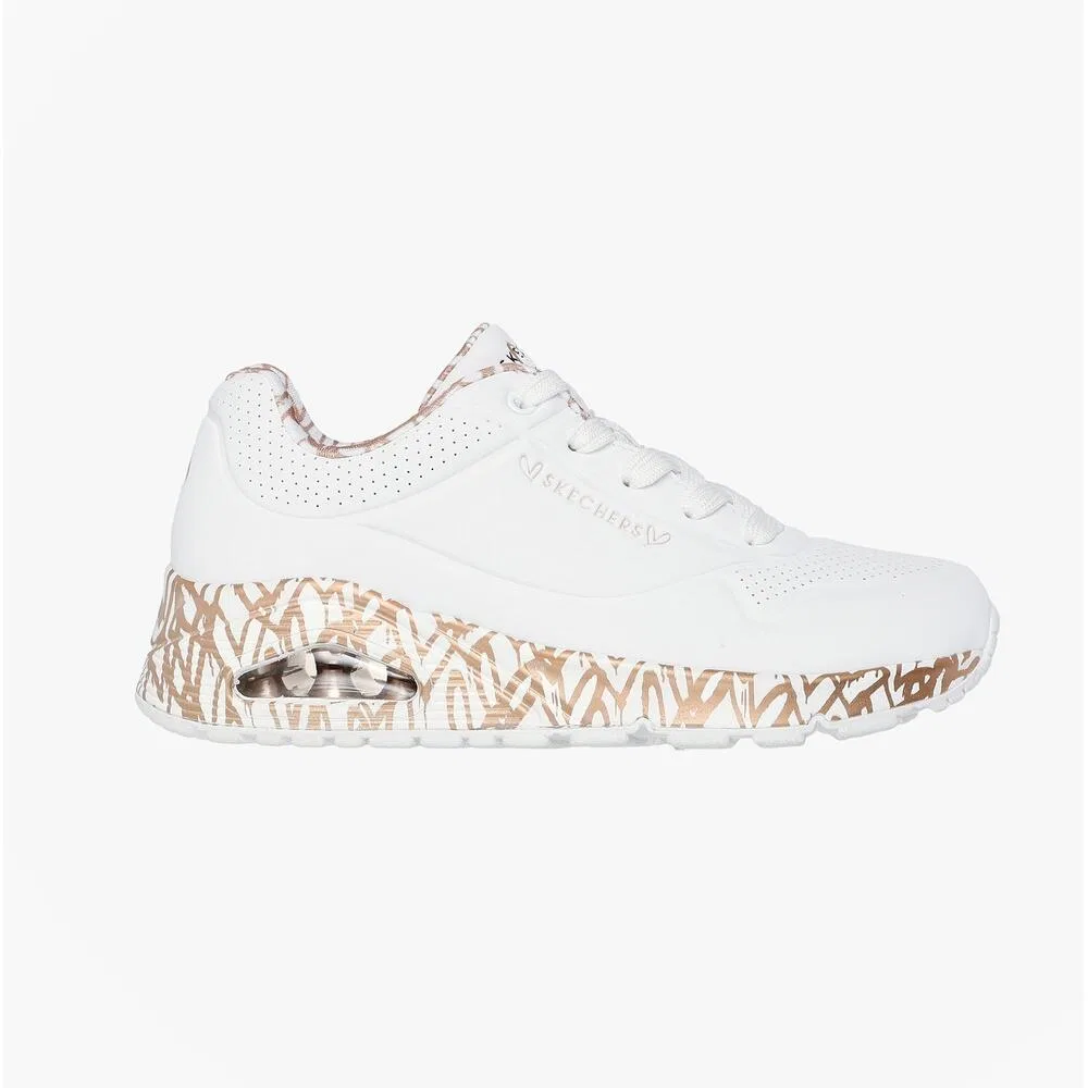 Детские кроссовки с принтом Uno Ravaged Love Skechers, Weiss Gold