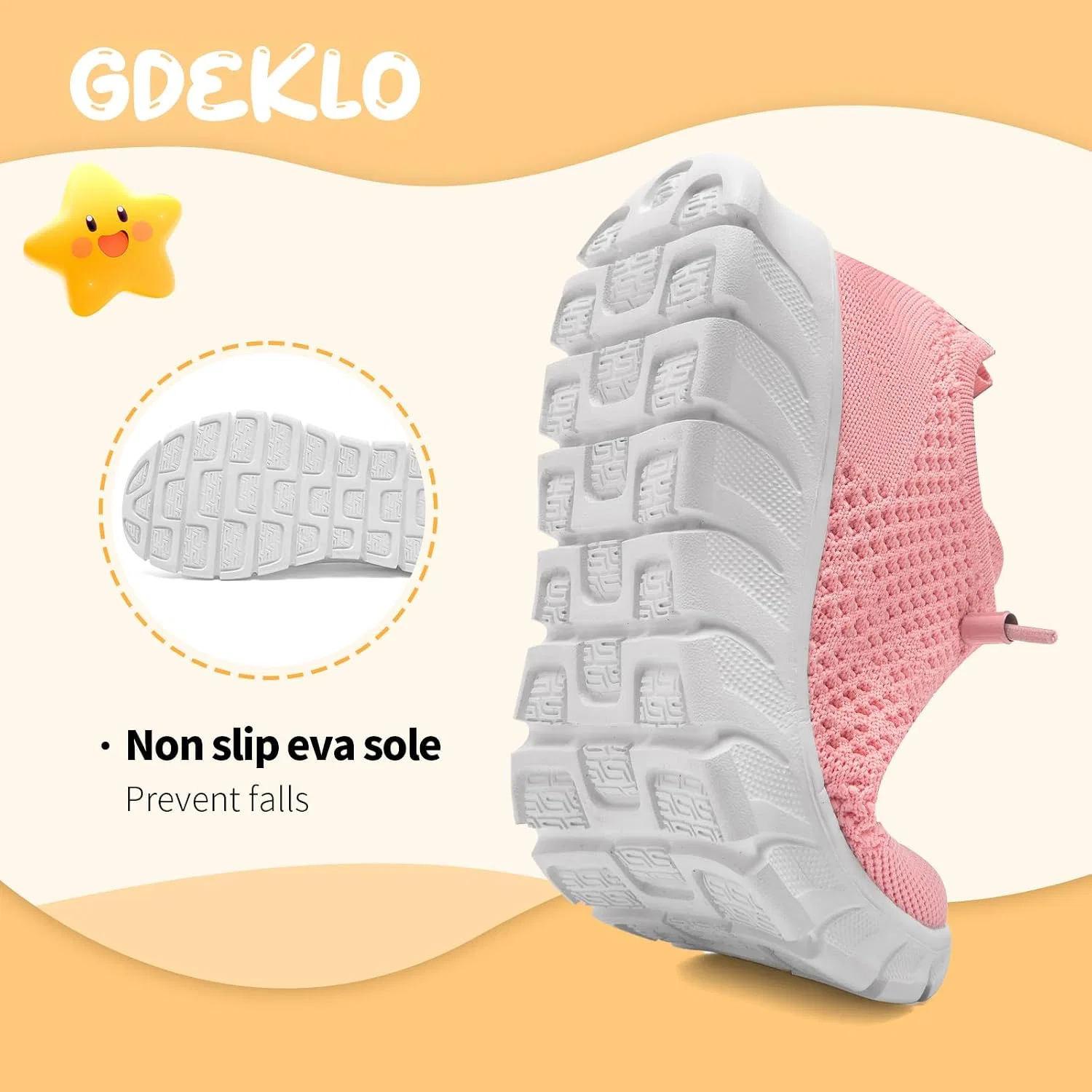 Детские кроссовки для мальчиков и девочек с принтом GDEKLO, Pink — фото 3