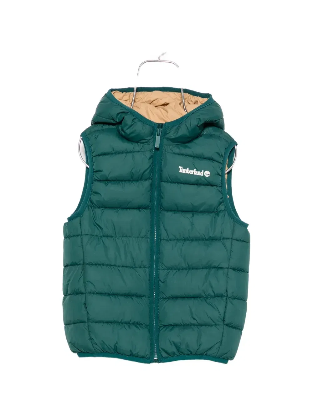 Стеганый жилет с капюшоном Timberland Kids, зеленый