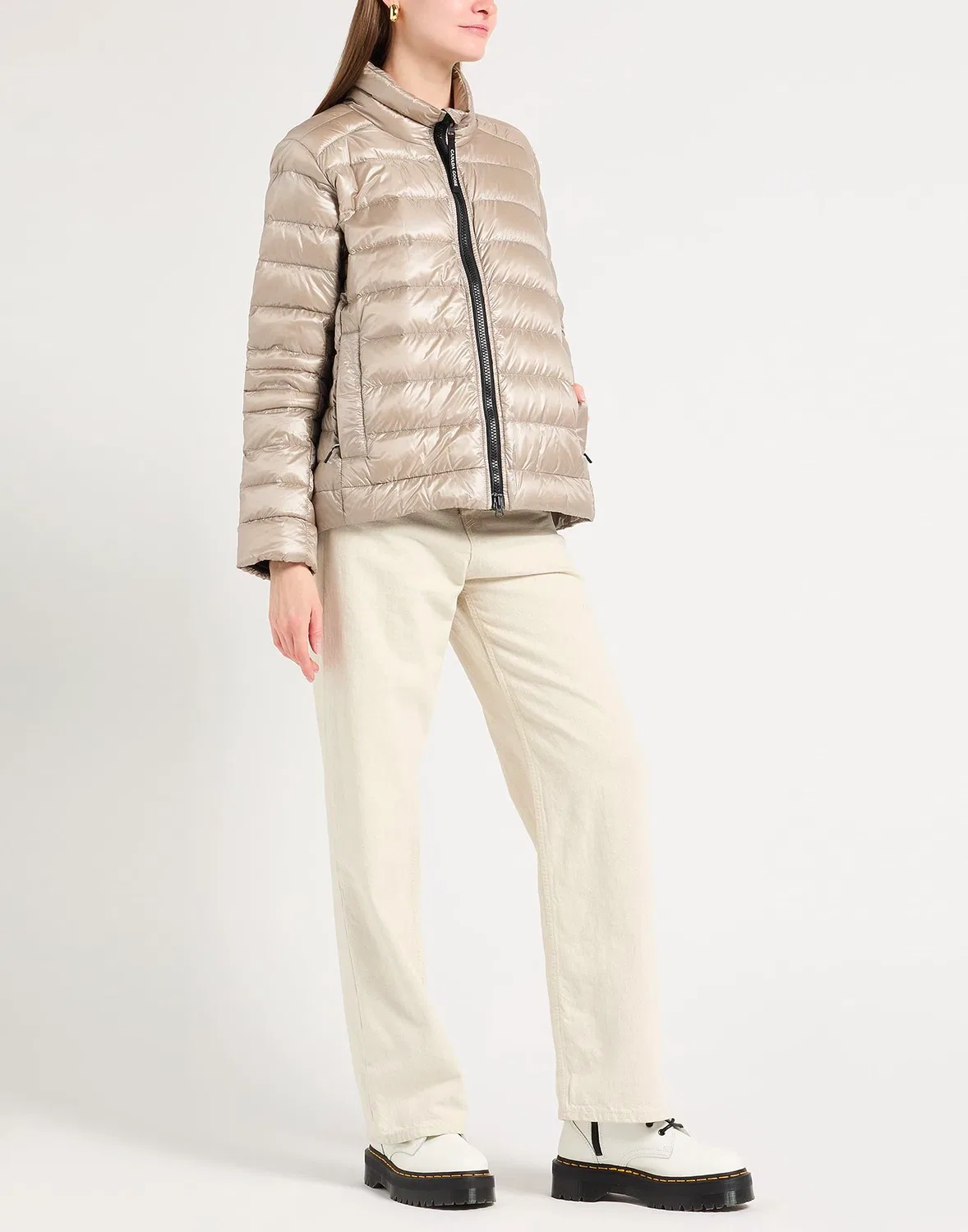 Женская куртка из техноткани стеганая Canada Goose, бежевый — фото 2