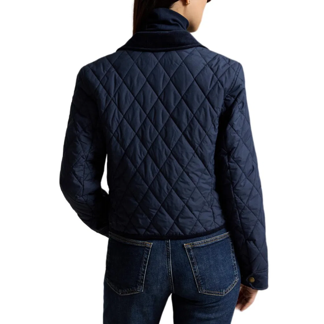 Женский пуховик с лацканами, темно-синий, Polo Ralph Lauren, Dark Blue — фото 4