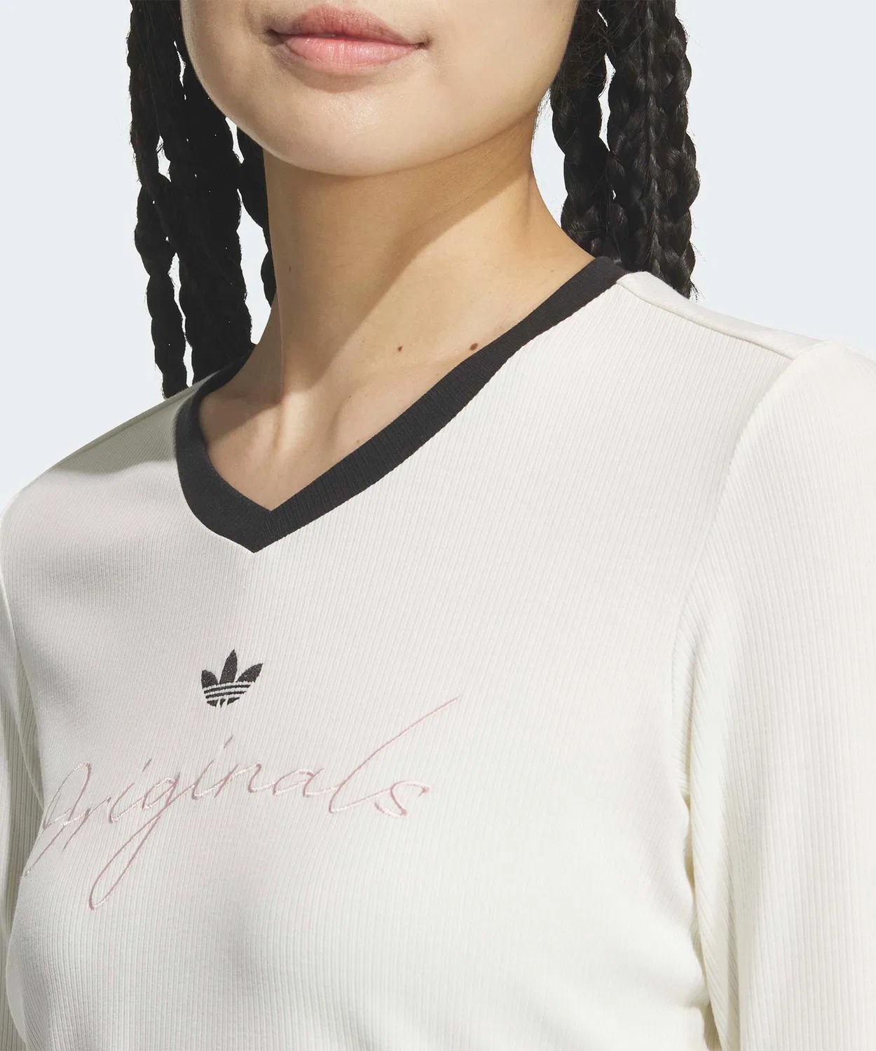 Женская футболка с длинным рукавомAdidas Originals, Белый — фото 4