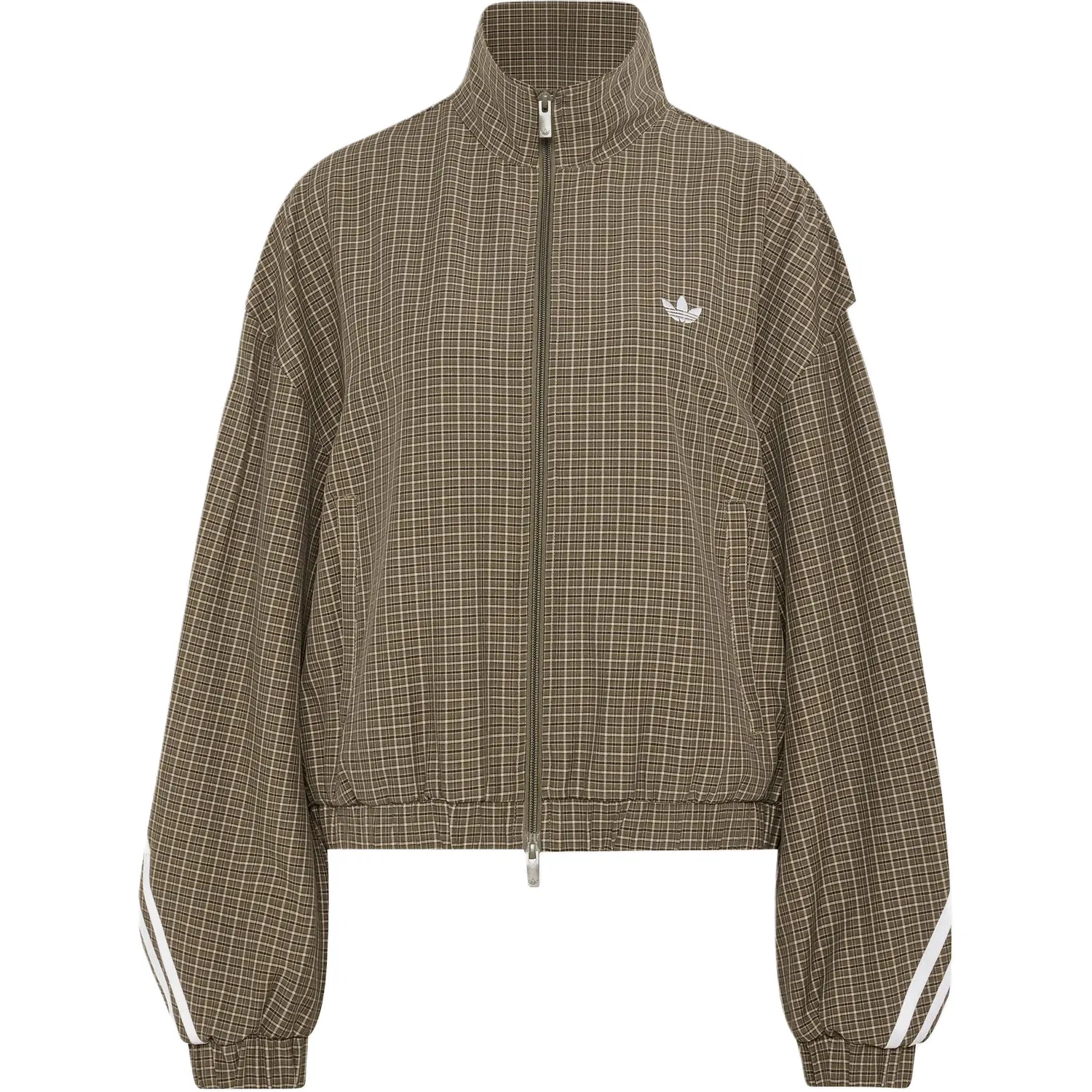 Женская куртка с воротником-стойкой Adidas Originals, Strata Olive Green/Miracle Brown/Aurora Brown