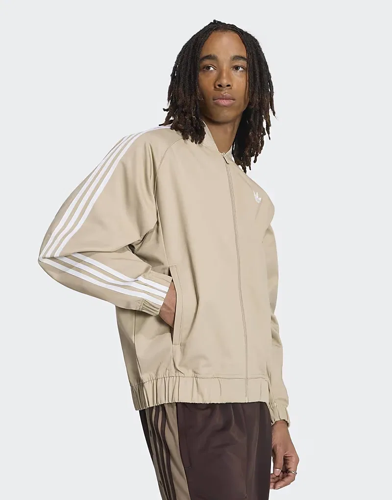 Куртка спортивная Sst Adicolor Classics из хлопкового твила Adidas Originals, Khaki Three — фото 4