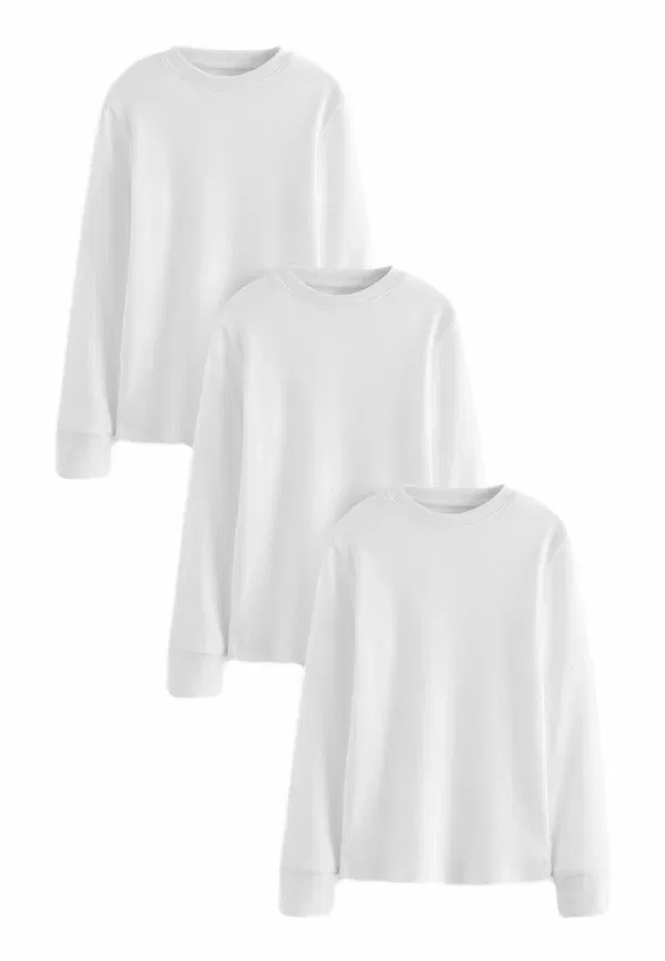 Комплект из 3 лонгсливов хлопок Next white