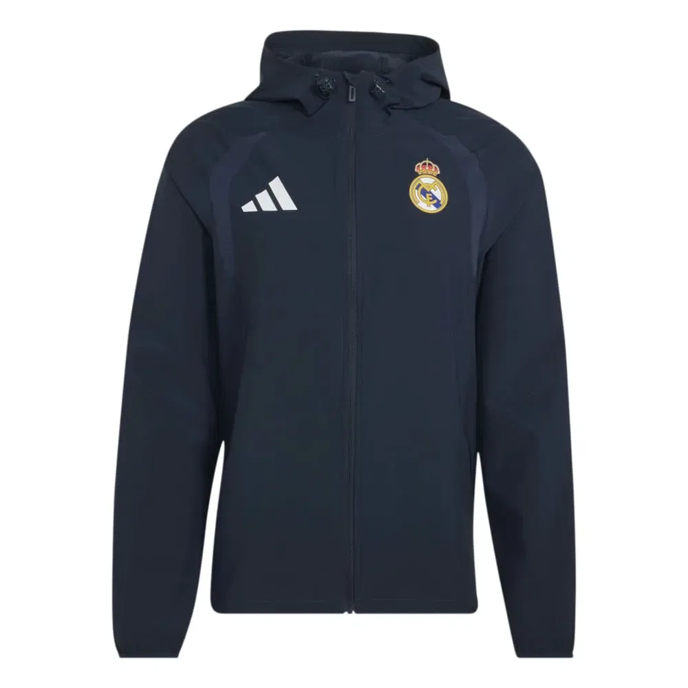 Мужская ветровка с принтом Real Madrid Training Windbreaker Adidas, Blue — фото 3