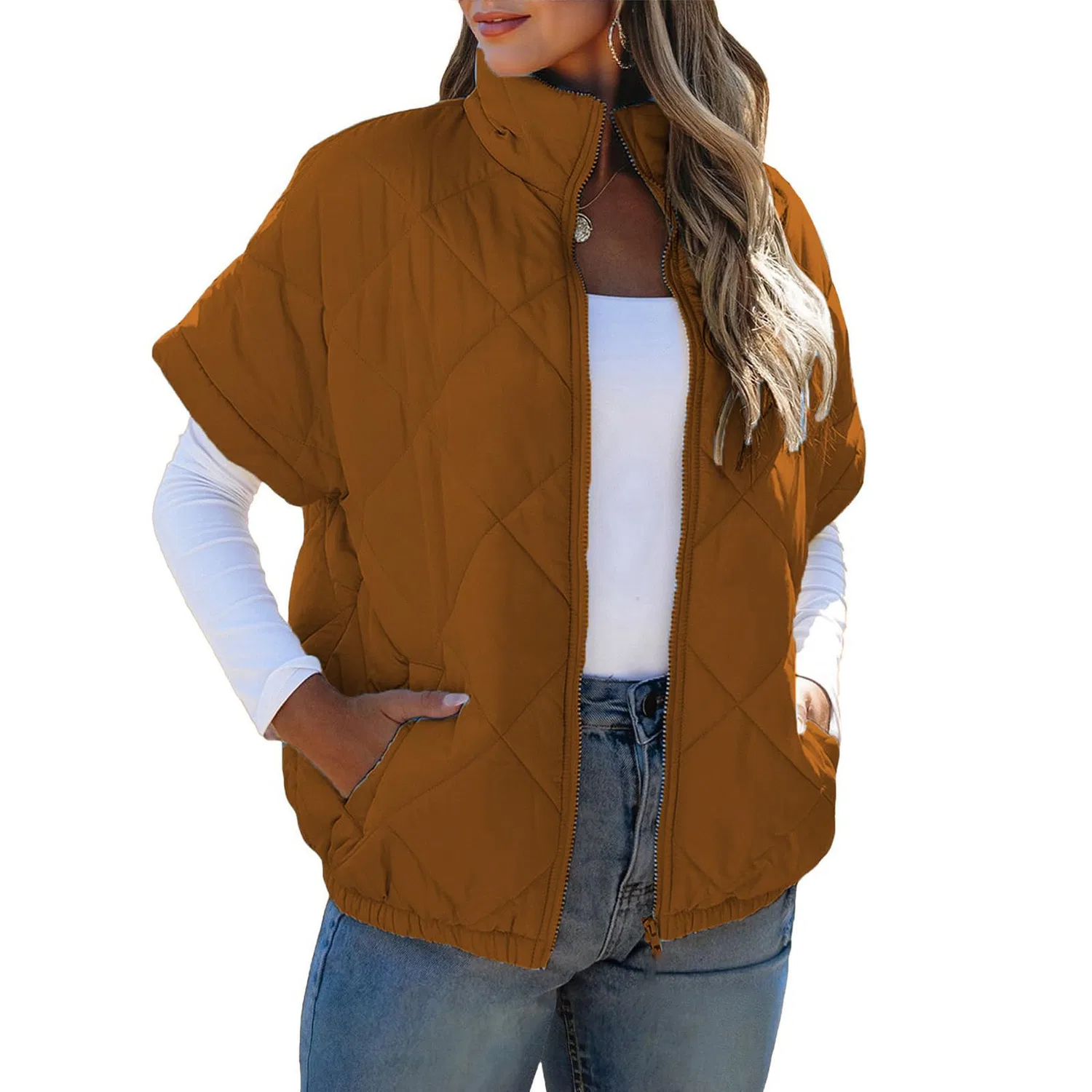 Женский жилет с длинным рукавом Puffer Vest, Caff