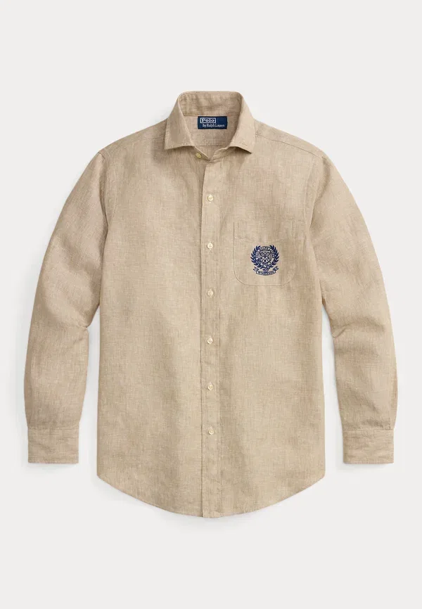 Рубашка из льна Polo Ralph Lauren, белый/хаки — фото 4
