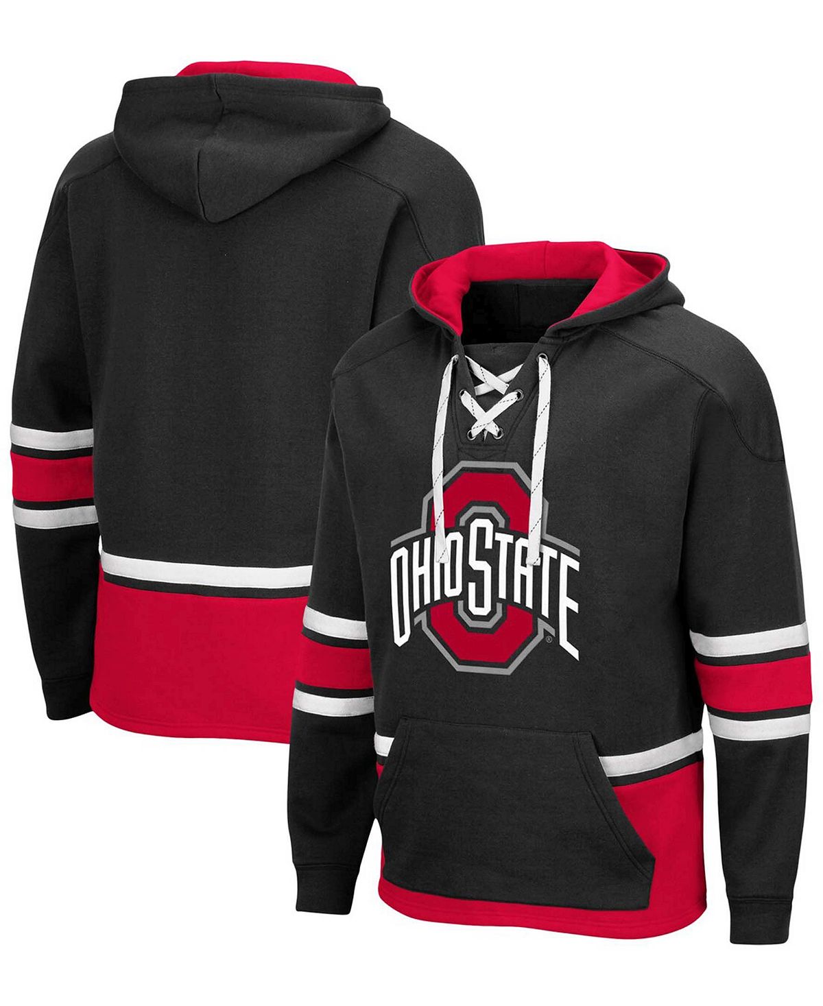 Мужская черная толстовка с капюшоном ohio state buckeyes hockey 3.0 pullover Colosseum, черный - фото