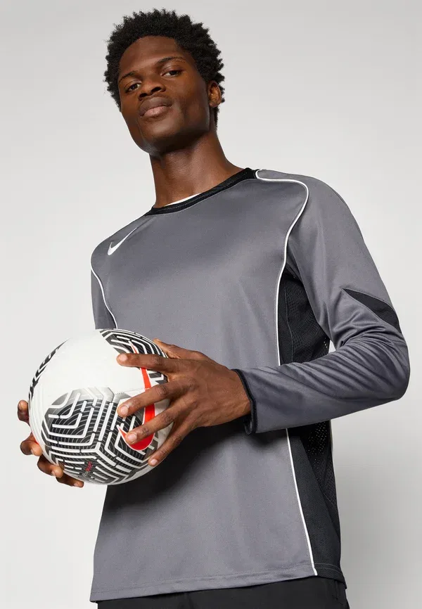 Футболка с длинным рукавом Dri-fit T90 top Nike Performance light graphite, sail, white, белый/черный — фото 4