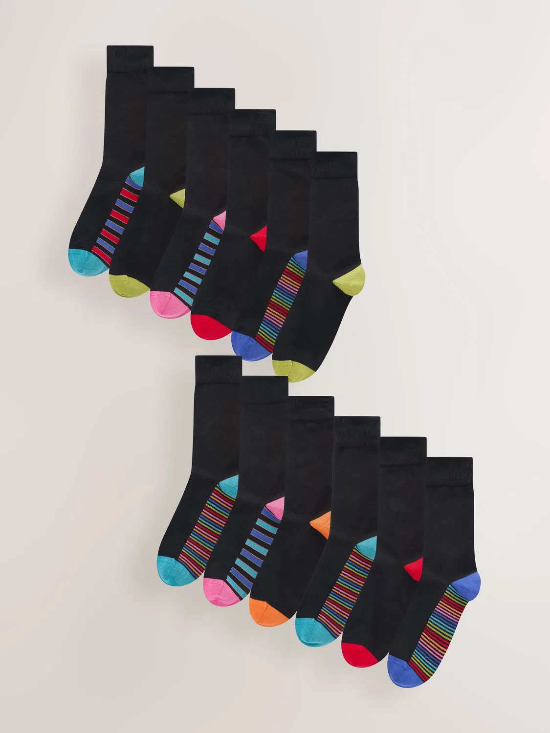 Носки Black Stripe Cotton Rich Next, черный полосатый