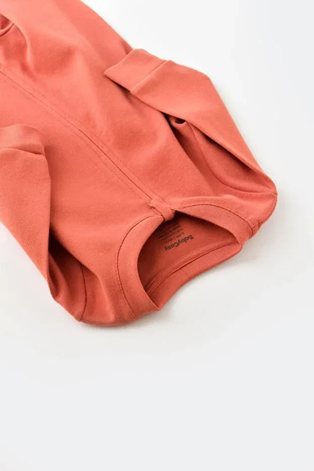 Детский комбинезон на молнии хлопковый Organic Cotton Baby Zippered Jumpsuit Generic Brands, Cinnamon — фото 2
