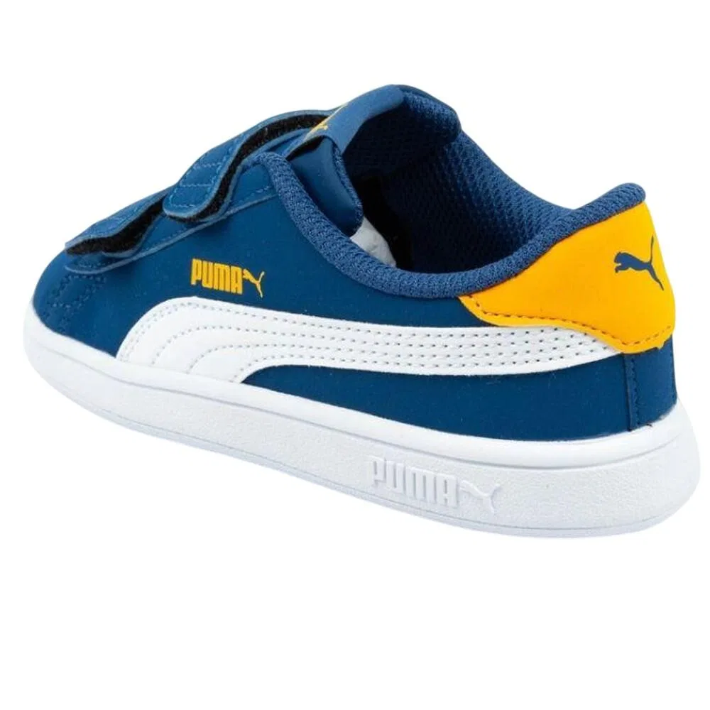 Детские кожаные кроссовки Smash V2 Puma, Blau — фото 2