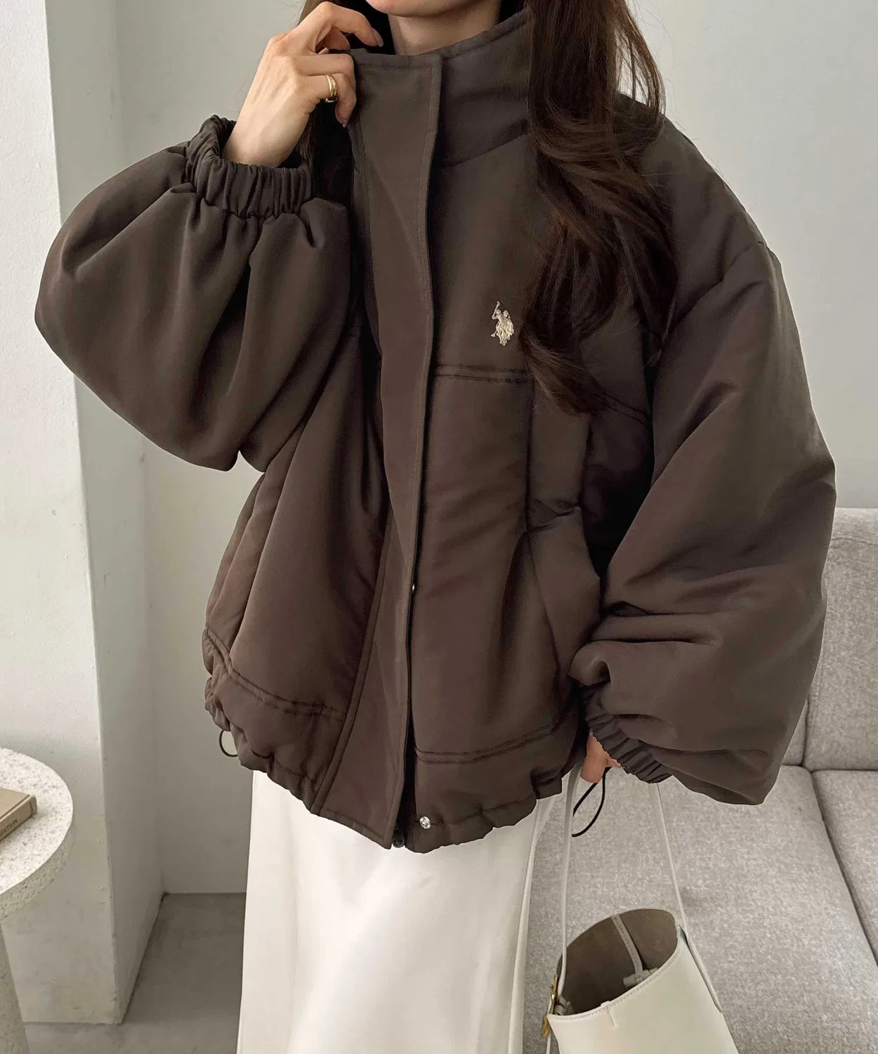 Женский укороченный стеганый жакет Monster U.S. POLO ASSN., Brown