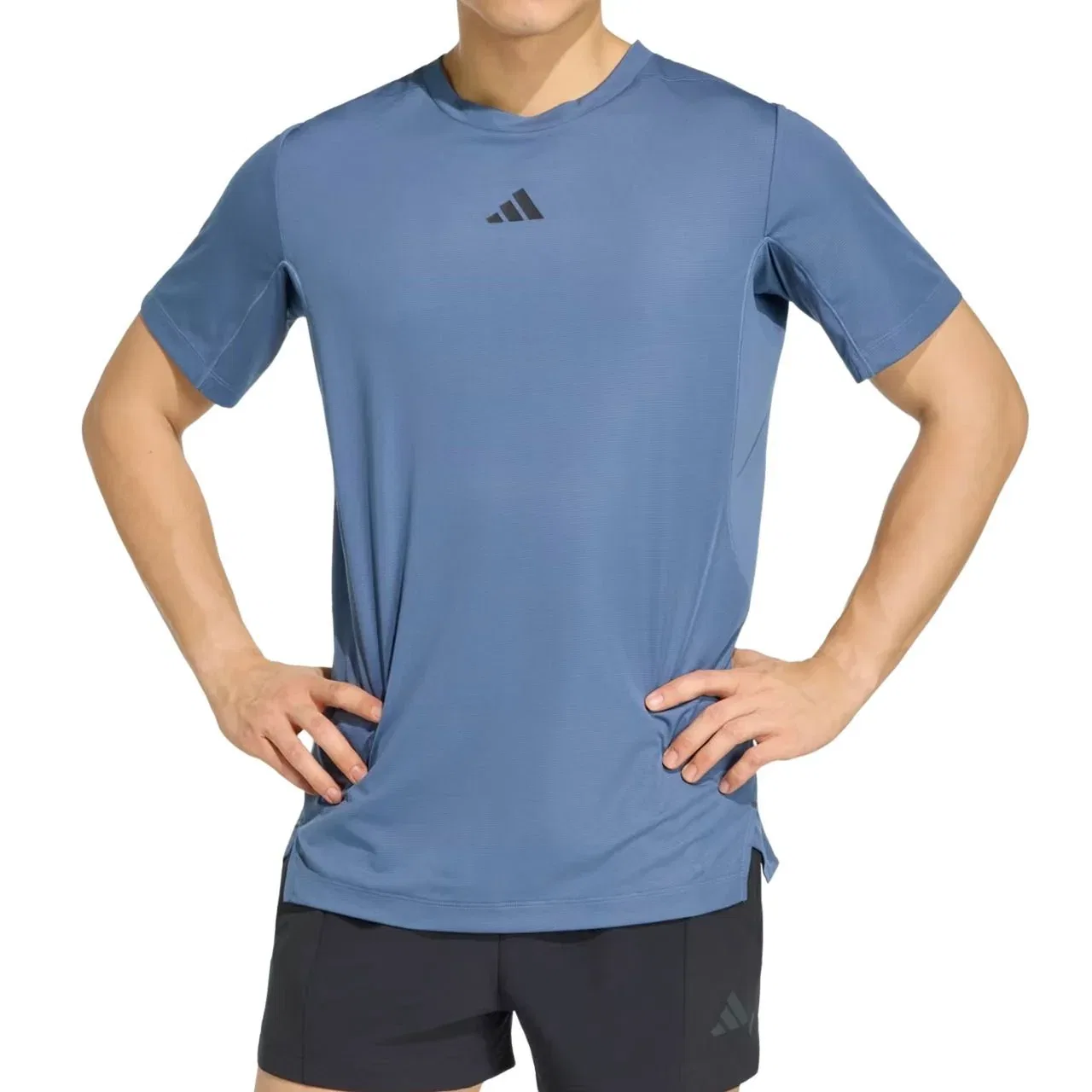 Мужская футболка для тренировок D4T Primelift 3 Stripes T-Shirt 'Preloved Ink' adidas, Preloved Ink — фото 2