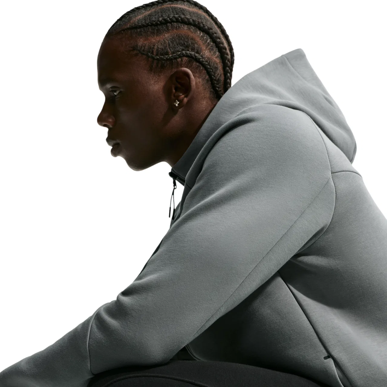 Мужское худи с полной застежкой-молнией Windrunner Nike, Smoke Grey Football Blue — фото 3