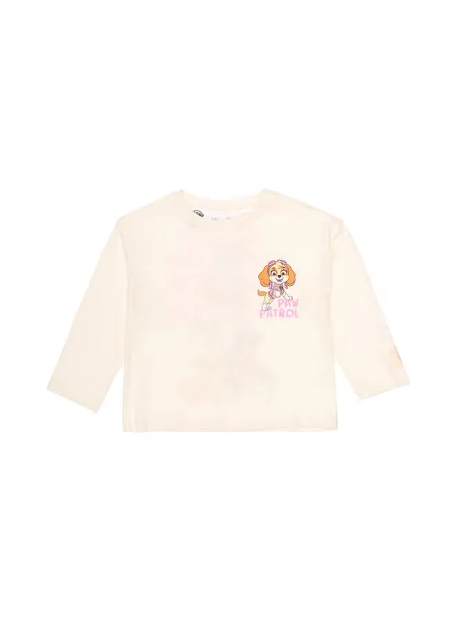 Футболка с длинным рукавом с принтом Paw Patrol Zara, кремово-белый — фото 2