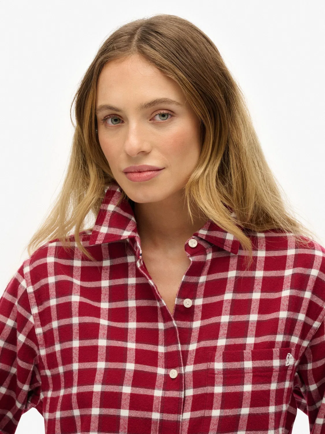 Рубашка оверсайз фланелевая Superdry, красный — фото 3