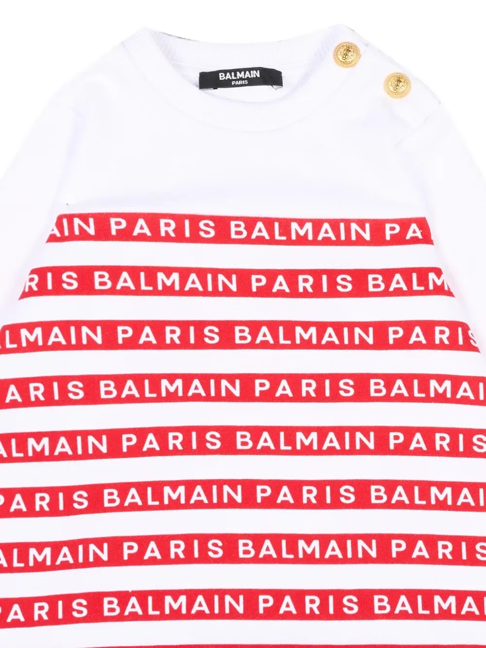 Кулотты и платье с пуговицами и логотипом Balmain Kids, белый — фото 3