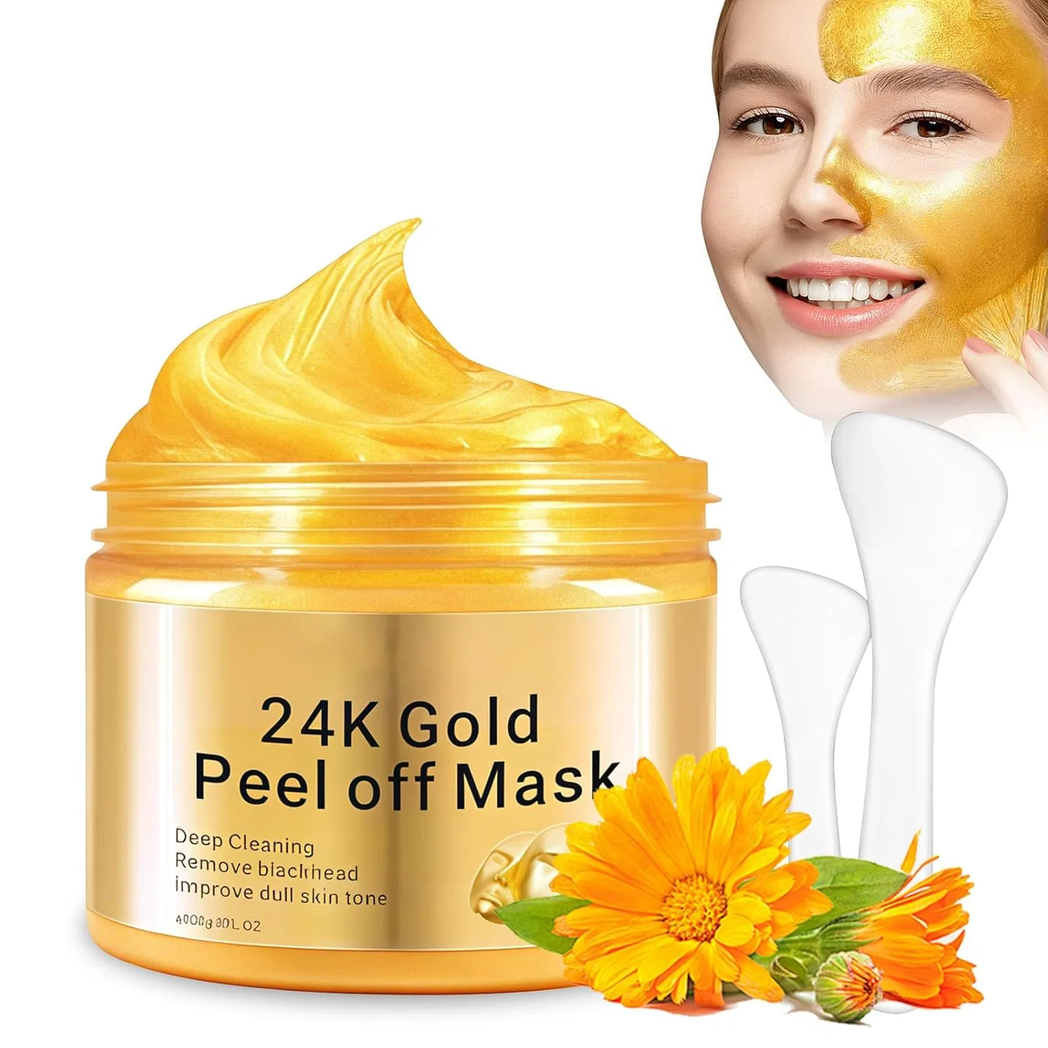 Маска для лица Housn — Золотая отшелушивающая 24K Gold, 120 мл