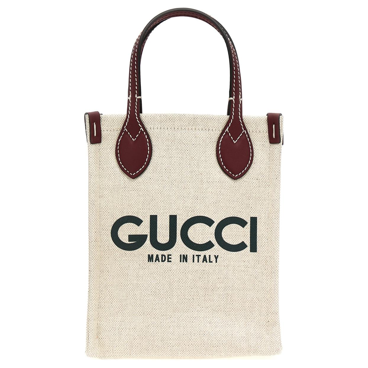 

GUCCI Полиуретановая сумка через плечо с хлопковым и льняным пэчворком