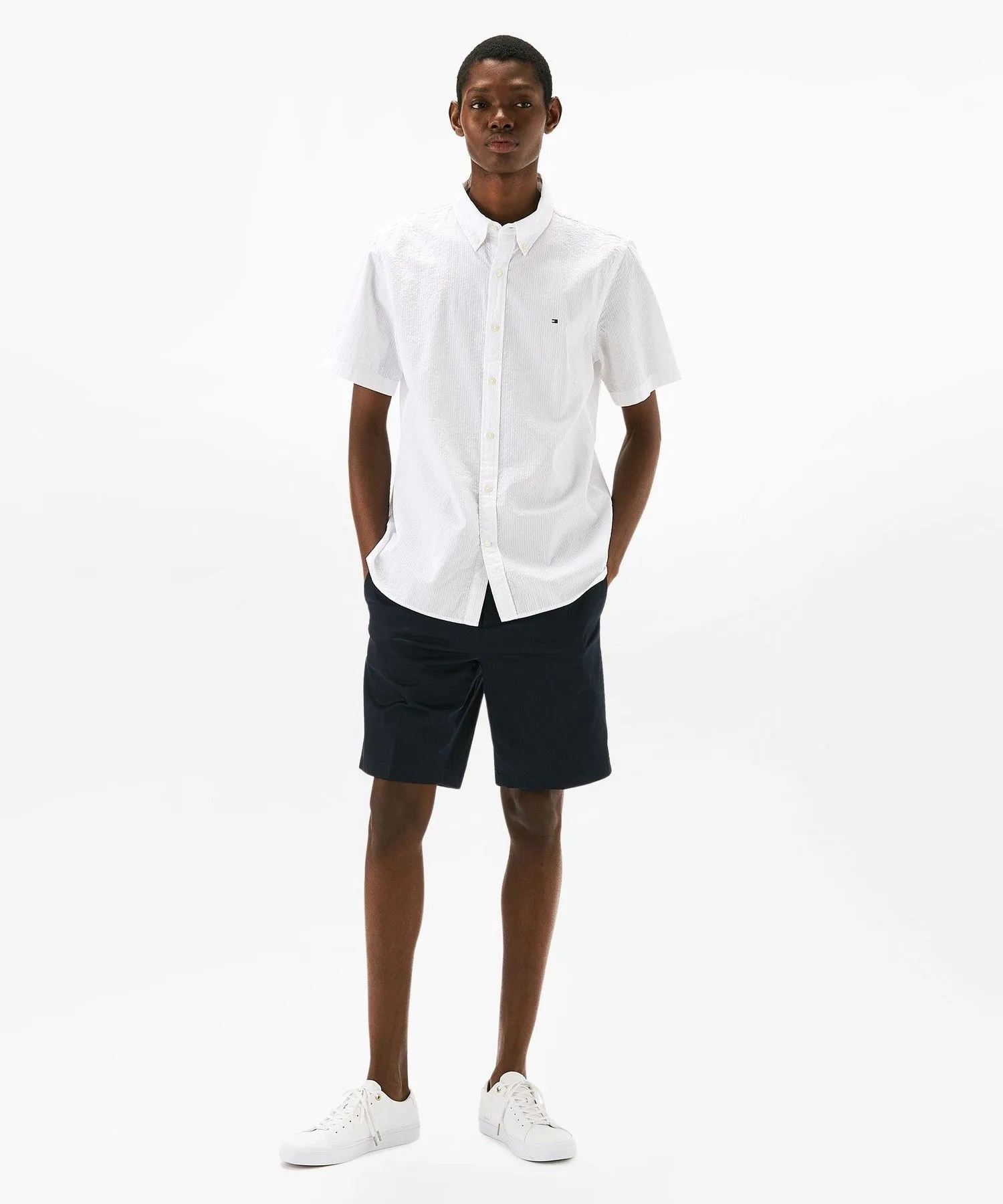 Мужские хлопковые шорты Tommy Hilfiger оливковые — фото 2