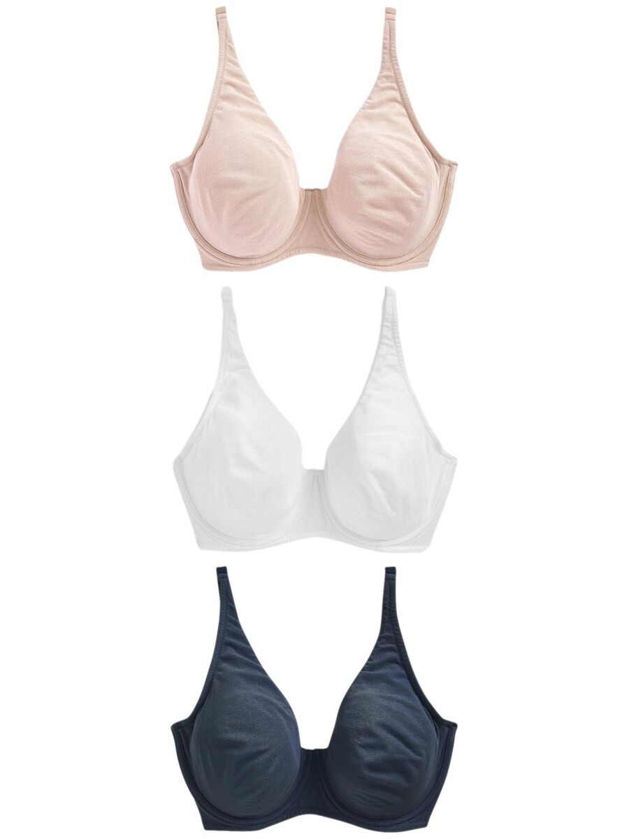 

Треугольный бюстгальтер Next, цвет Navy/Pastel pink/White