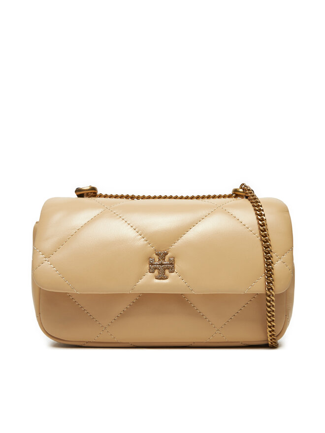 

Вечерняя сумка Tory Burch Kira Diamond Quilt Pave Mini Flap Bag 161913, бежевый