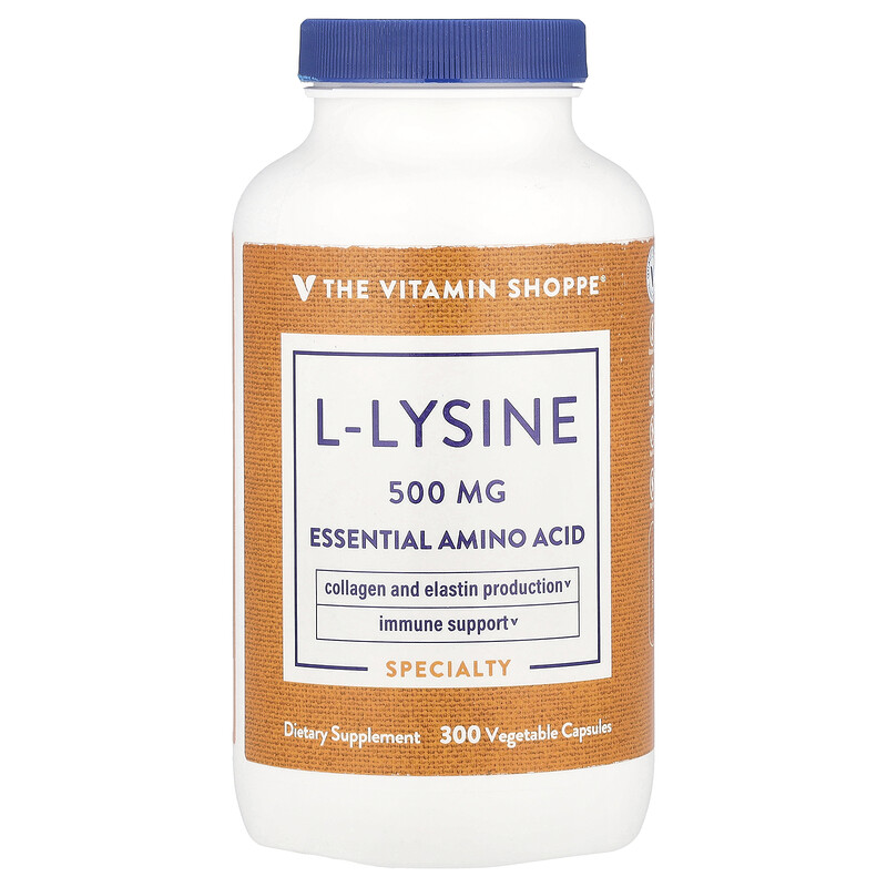 

The Vitamin Shoppe, L-лизин, 500 мг, 300 растительных капсул