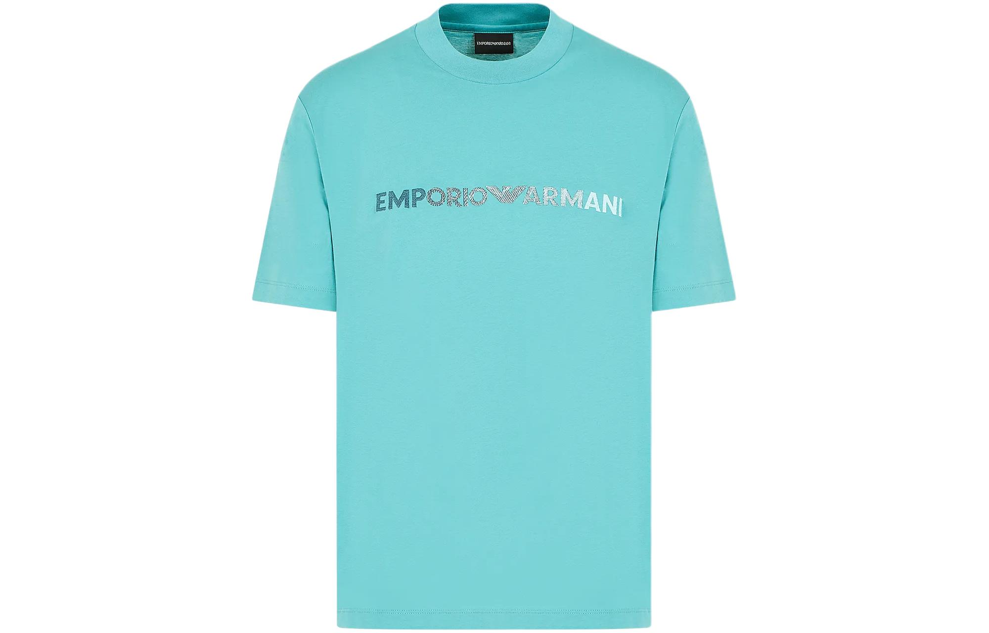 EMPORIO ARMANI Футболка мужская сине-зеленая — фото 3