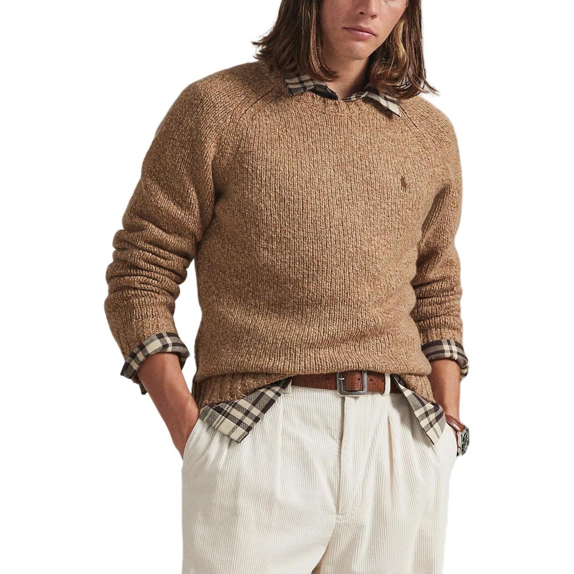 Длинный свитер Polo Ralph Lauren, светло-коричневый — фото 3