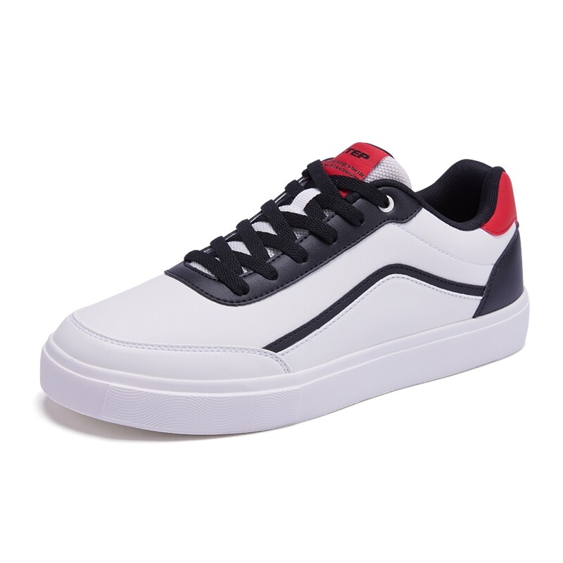 

Кроссовки XTEP Skateboarding Shoes Men Low-top Sail White/black/challenge Red, белый/черный