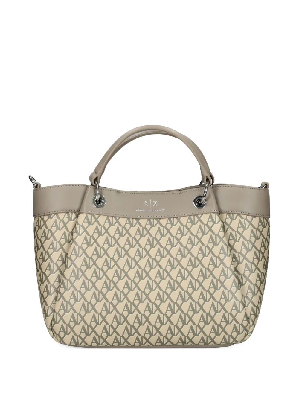 

Сумка-шопер с монограммой Armani Exchange, нейтральный