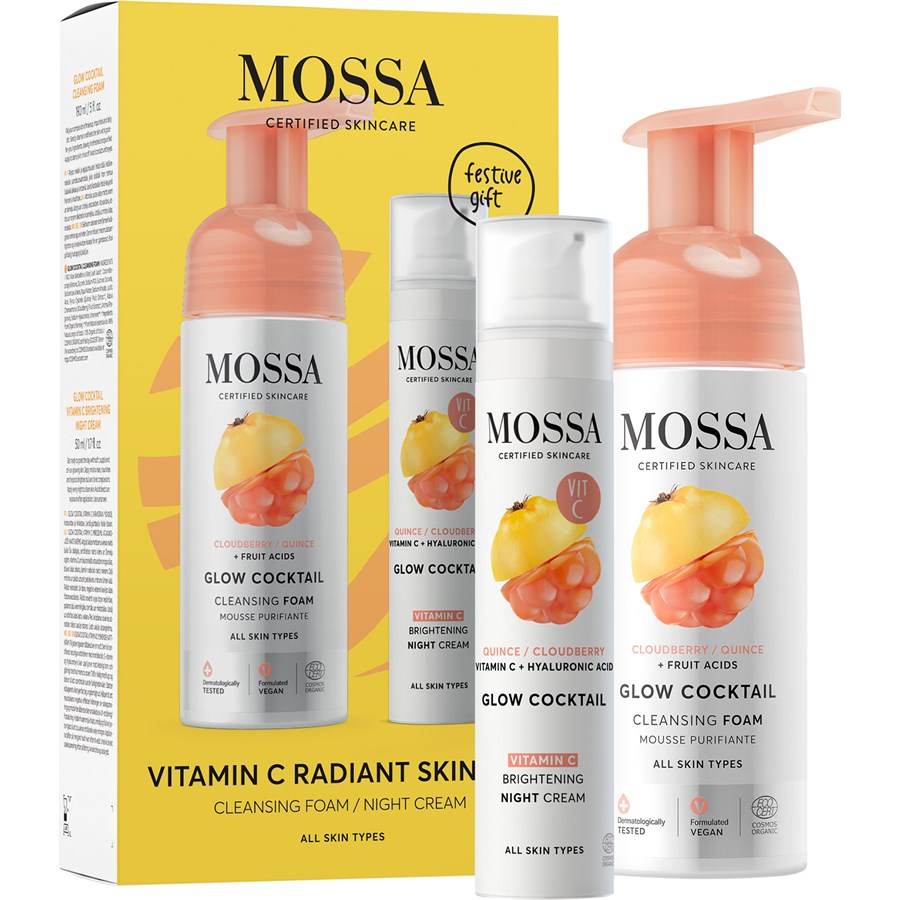 

Крем для лица Mossa Vitamin C Duo Set, Glow Cocktail Glow Cocktail Vitamin C Night Cream 50 ml + Glow Cocktail Cleansing Foam 150 ml / 200 ml