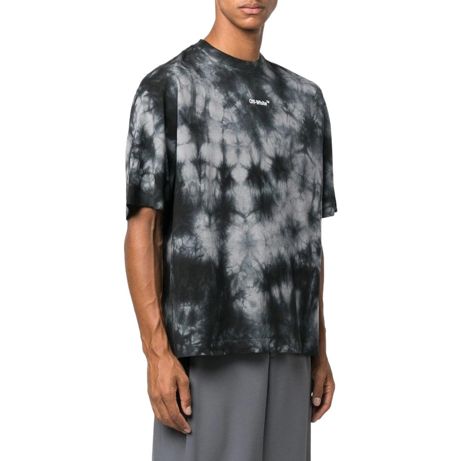 Футболка Men's Off-White FW22 Tie Dye Logo Printing Round Neck Short Sleeve Loose Fit Gray T-Shirt — фото 4
